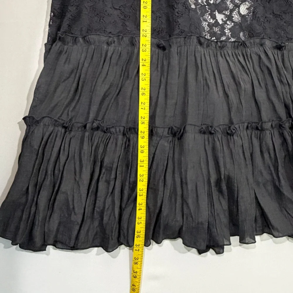 Southern Stitch Vest Womens 2XL 3XL Black Sheer Lace Tiered Ruffle Whimsigoth